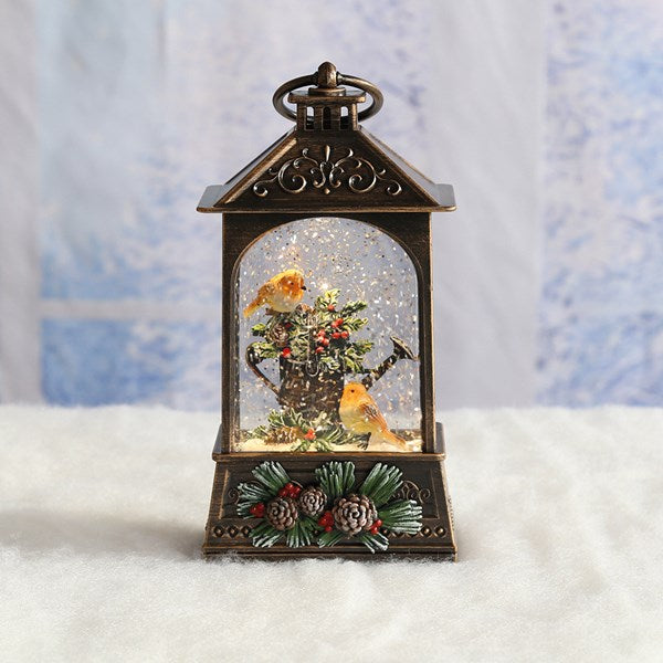 LED Robin Lantern Spinner 24cm