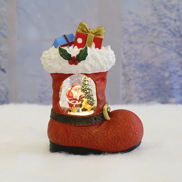 LED Santa Boot Spinner 26cm