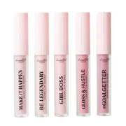 Shiny Lip Gloss Set Soft Nude Light Pink Dazzle Shades 5pcs