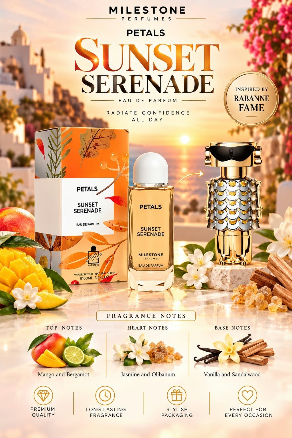 Inspired by Rabanne Fame - MILESTONE Petals Sunset Serenade 100ML Unisex EDP