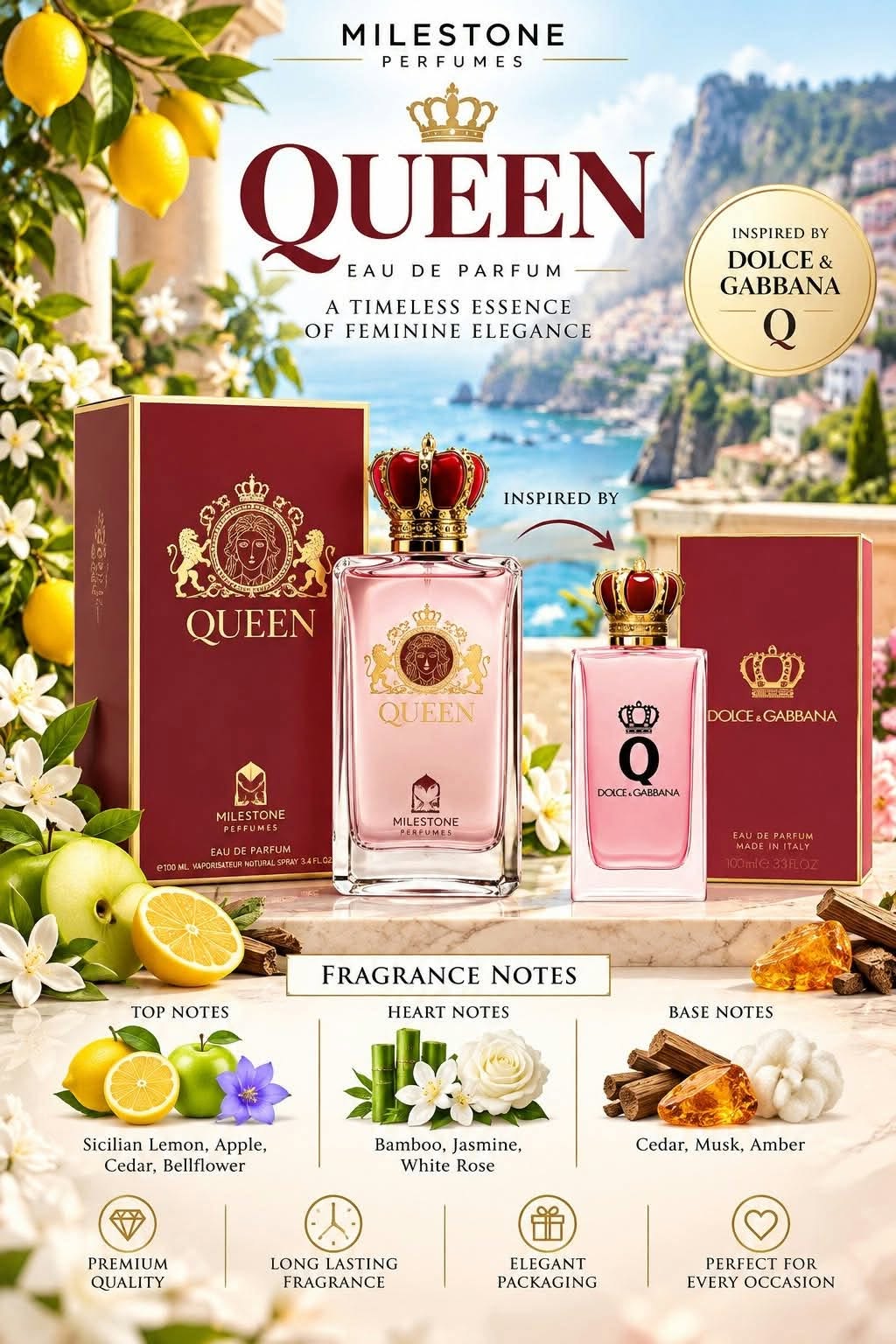 Inspired by D & G Q - MILESTONE Queen (Pour Femme) 100ML EDP
