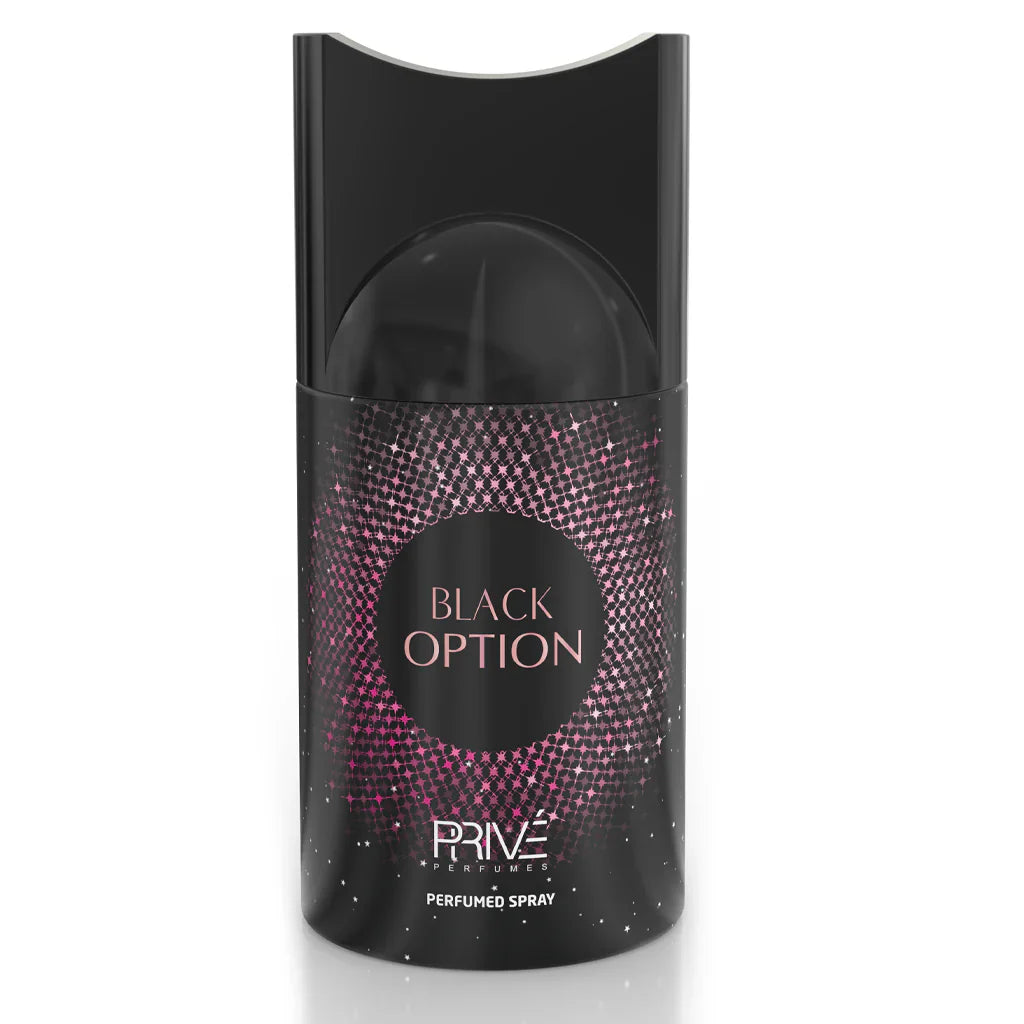 Inspired by Black Opium YSL  PRIVE Black Option Perfume Deodorant 250ml