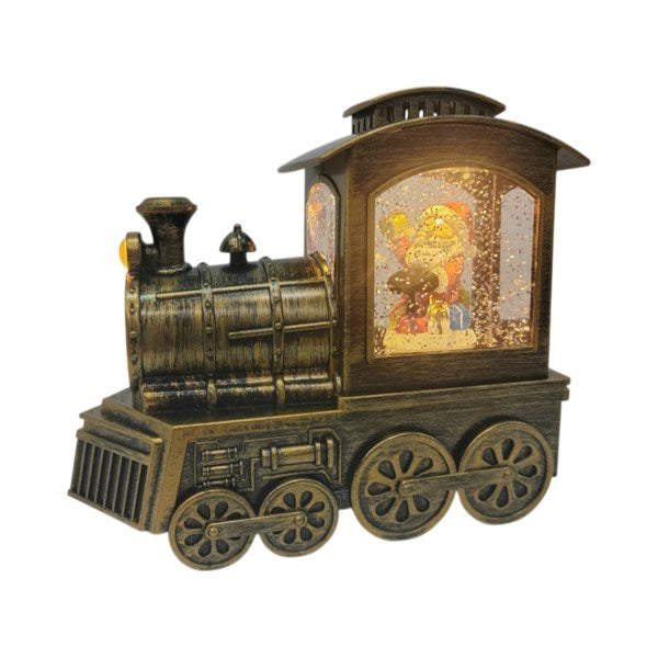 LED Santa Train Spinner 18x16cm
