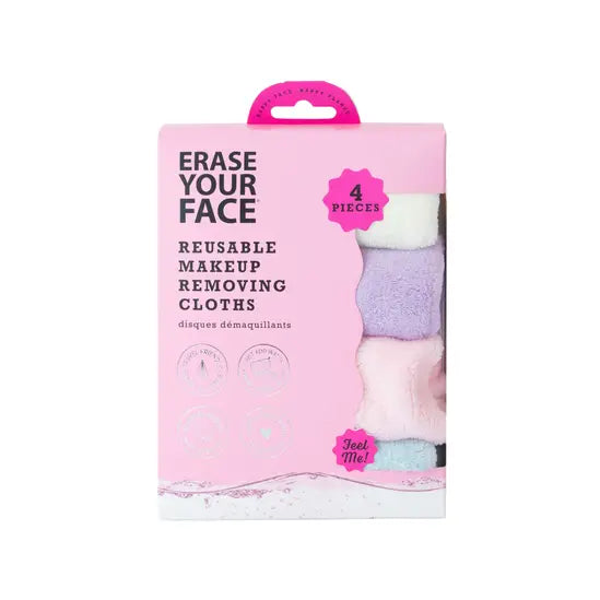 Erase Your Face Makeup removing Cloths 4pk Pastel
