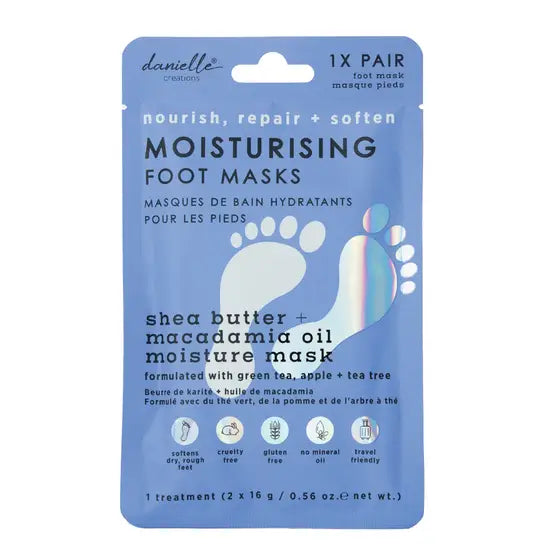 Moisturising Foot Mask with Shea Butter & Macadamia Oil (1 Pair)