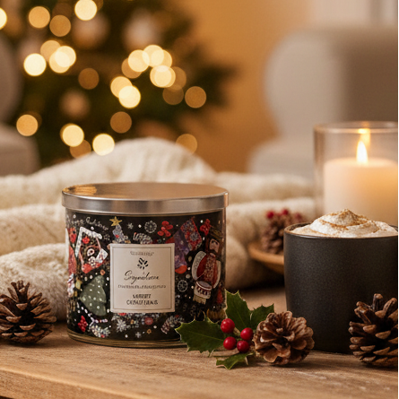 Merry Christmas Wax Tumbler Candle Jar by Woodbridge 410g