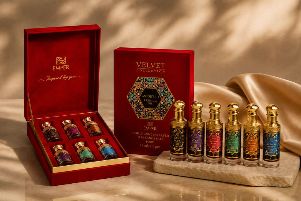 Velvet Collection Red Box 6 X 12ml UNISEX HIGLY CONCENTRATED FRAGRANCE OIL SET