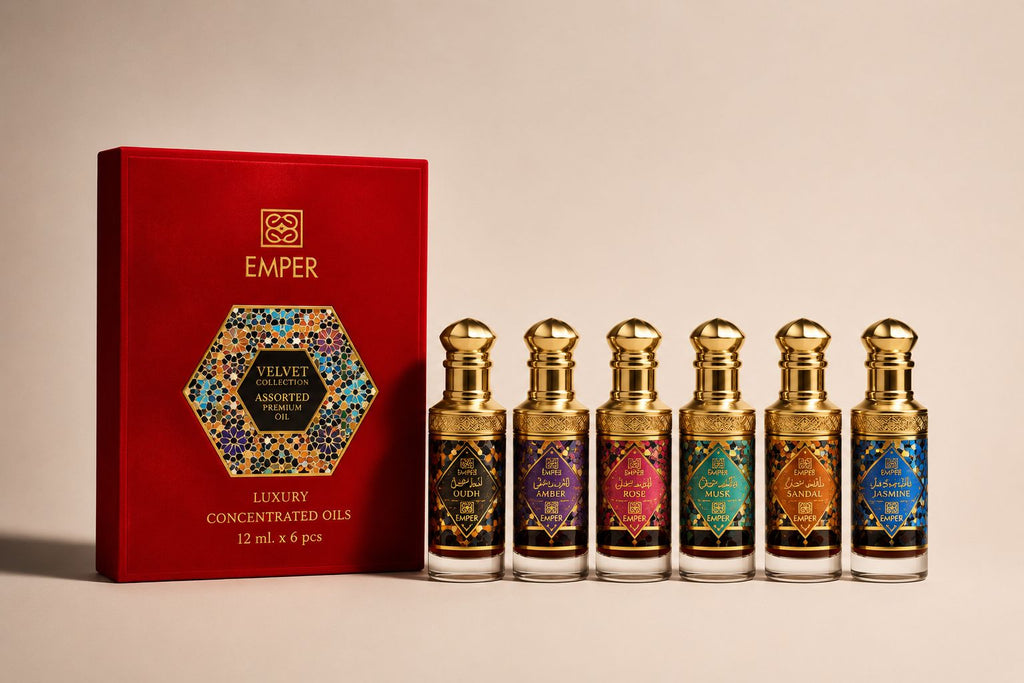 Velvet Collection Red Box 6 X 12ml UNISEX HIGLY CONCENTRATED FRAGRANCE OIL SET
