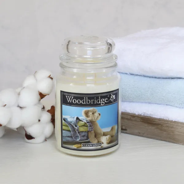 Clean Linen Woodbridge Large Scented Candle Jar
