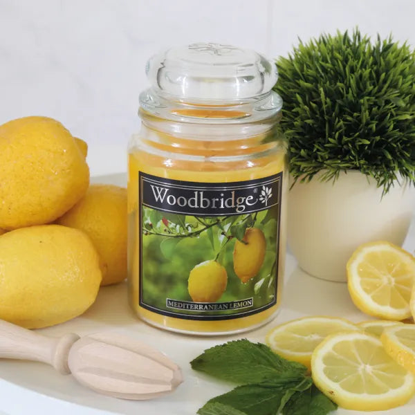 Mediterranean Lemon Woodbridge Large Scented Candle Jar