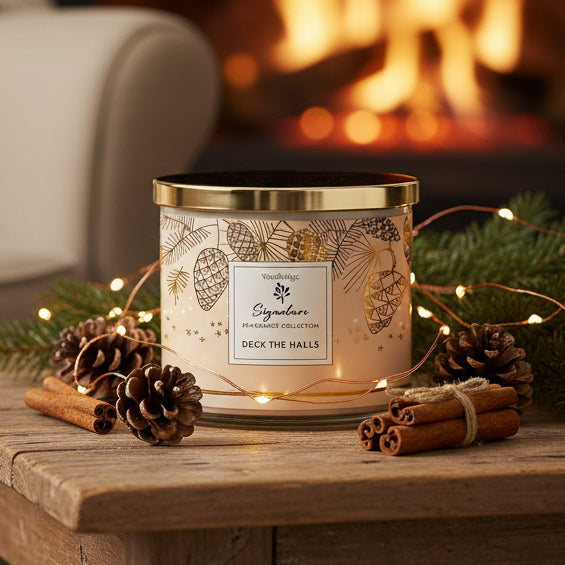 Deck The Halls Wax Tumbler Candle Jar by Woodbridge 410g